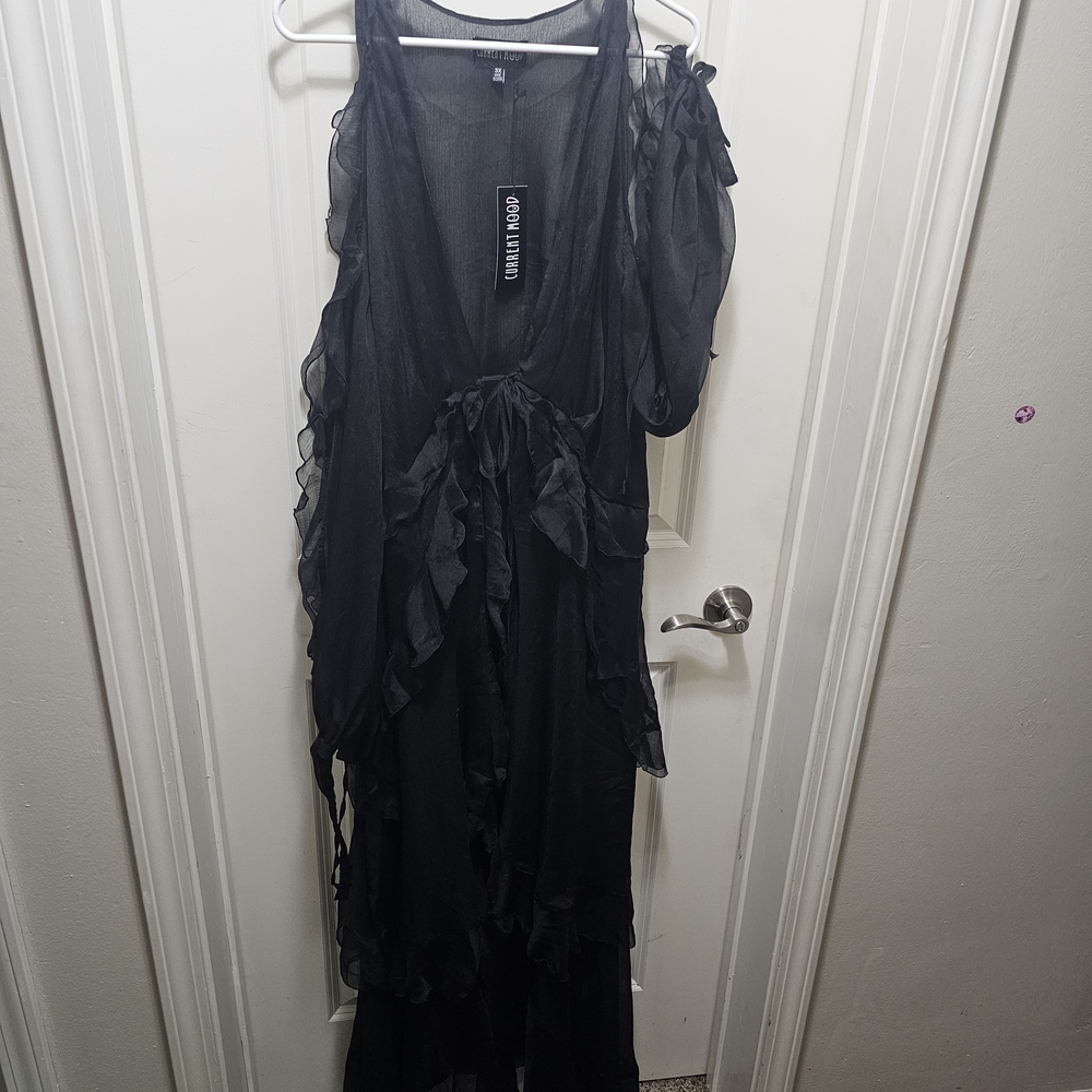 Current Mood Black Textured Dress
